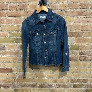 Zara Blue Fitted Denim Blouse Shirt Light Jacket